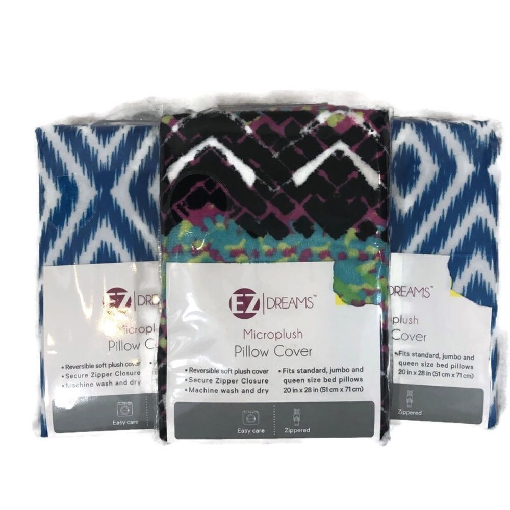 Lot of 3 Brand New Microplush Pillow Covers